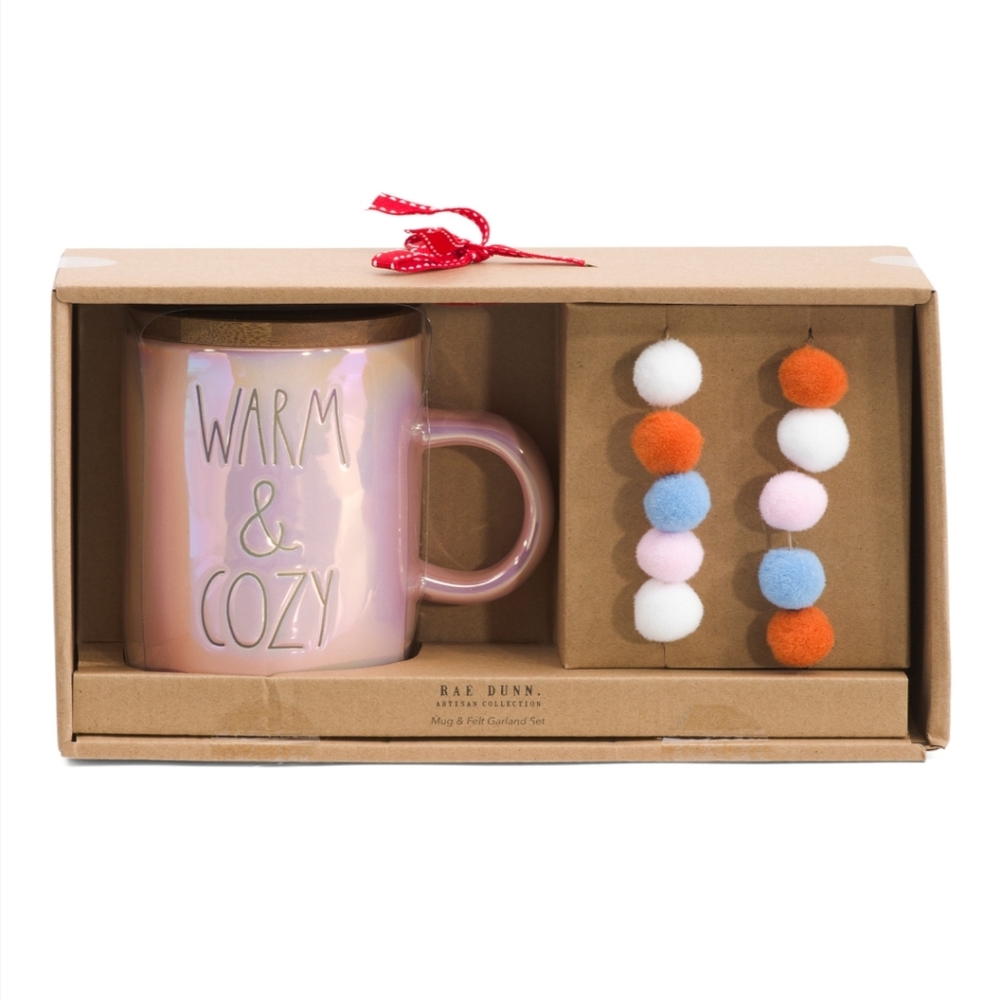 Rae Dunn Warm & Cozy Garland Mug Set